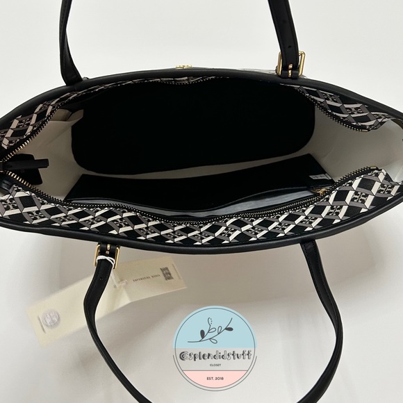 TORY BURCH Crossbody/ Tote Bag Geo Logo Zip Closure - Picture 12 of 14